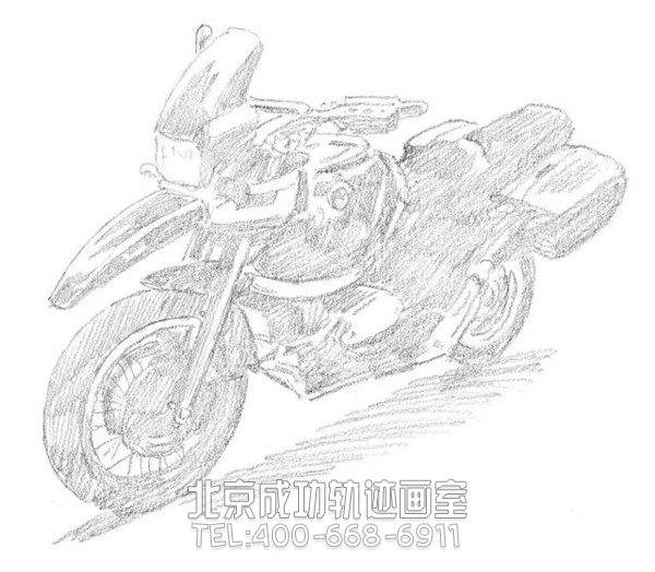 摩托車(chē)素描步驟圖解